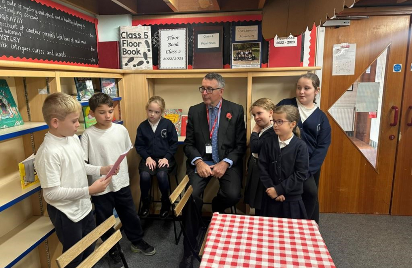 Bernard with Langenhoe Community Primary School council