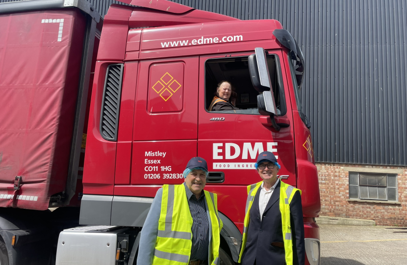 Bernard in front of the EDME truck
