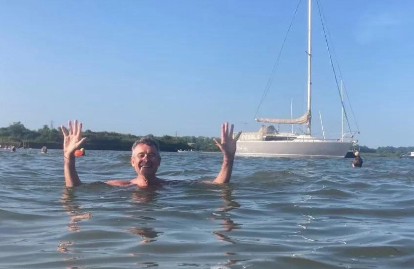 Sir Bernard swimming in Manningtree