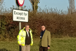 Bernard and Cllr Guglielmi on side of A120