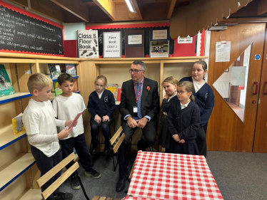 Bernard with Langenhoe Community Primary School council