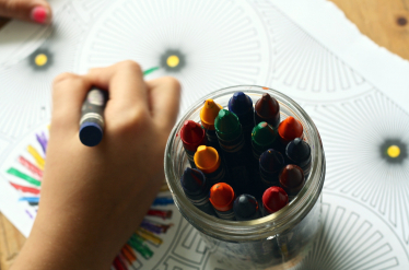 stock photo of a child drawing